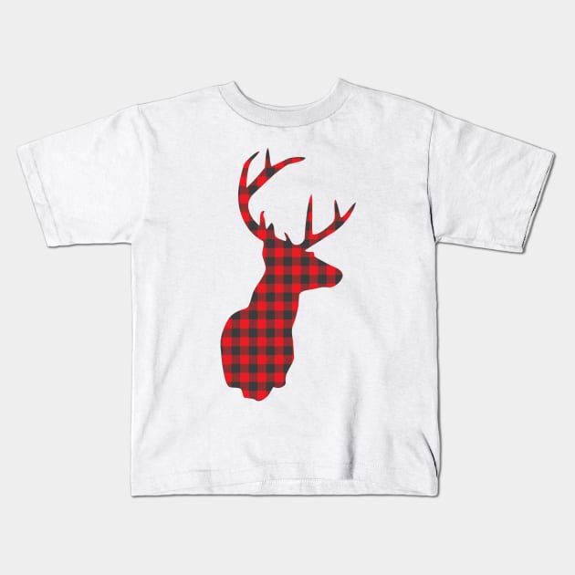 Christmas Reindeer Kids T-Shirt by Rise And Design